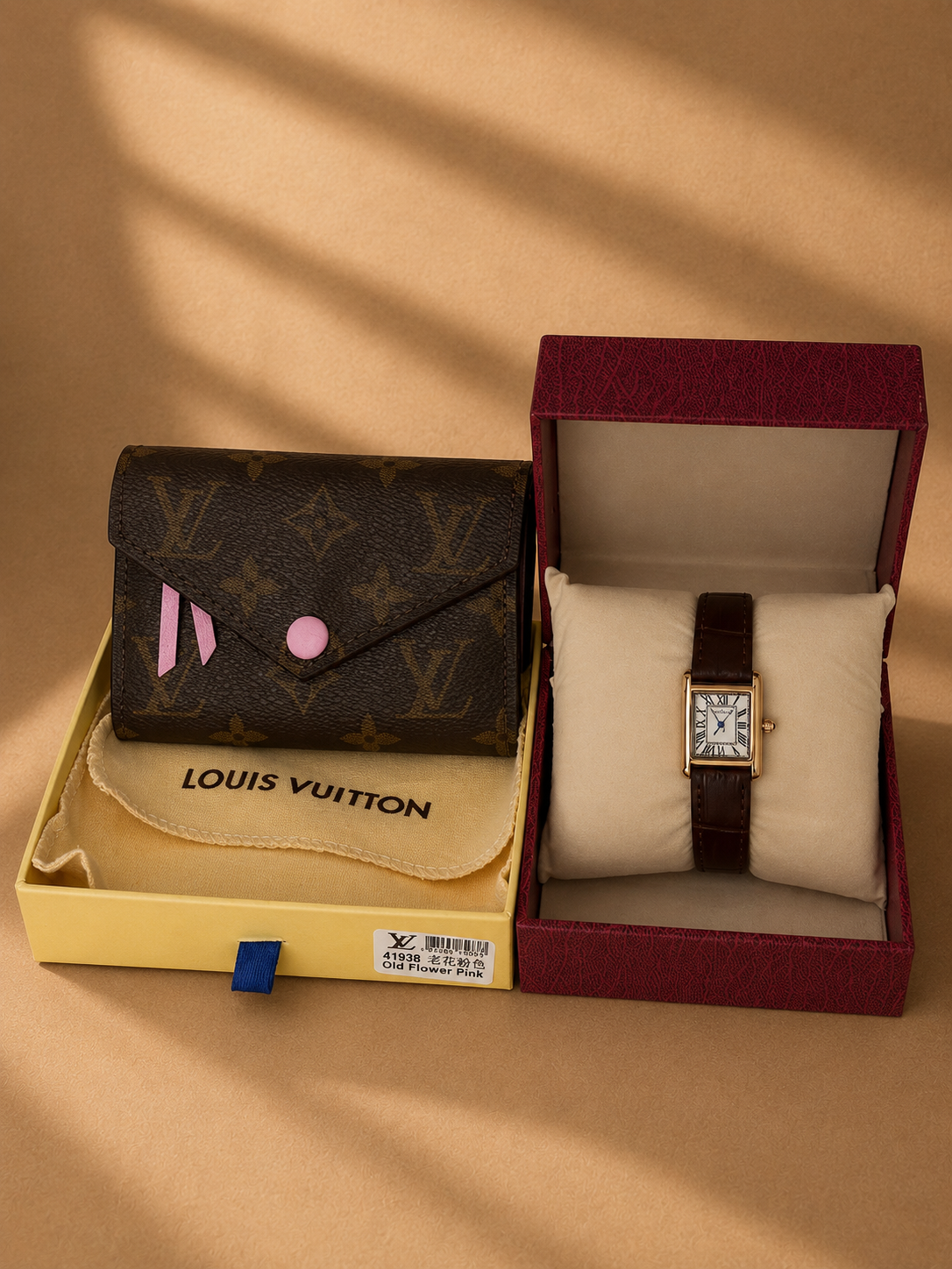 Pack Porte-monnaie LV + Montre Cartier