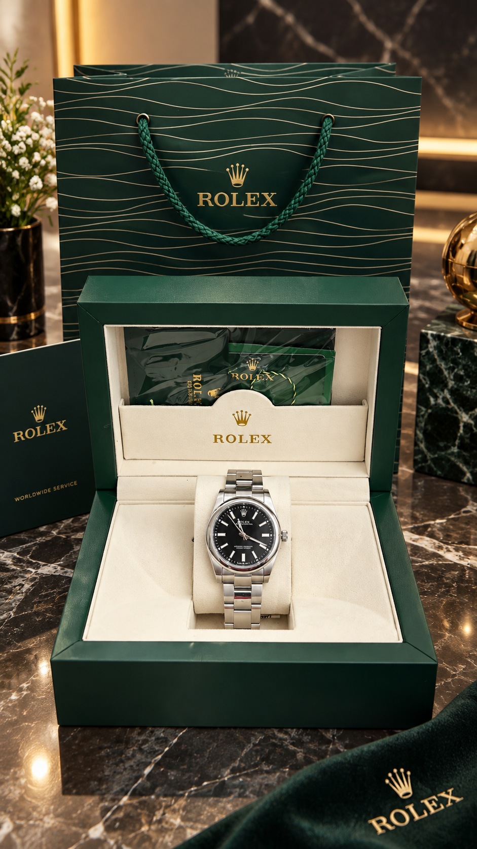 Rolex avec Packaging complet pour homme